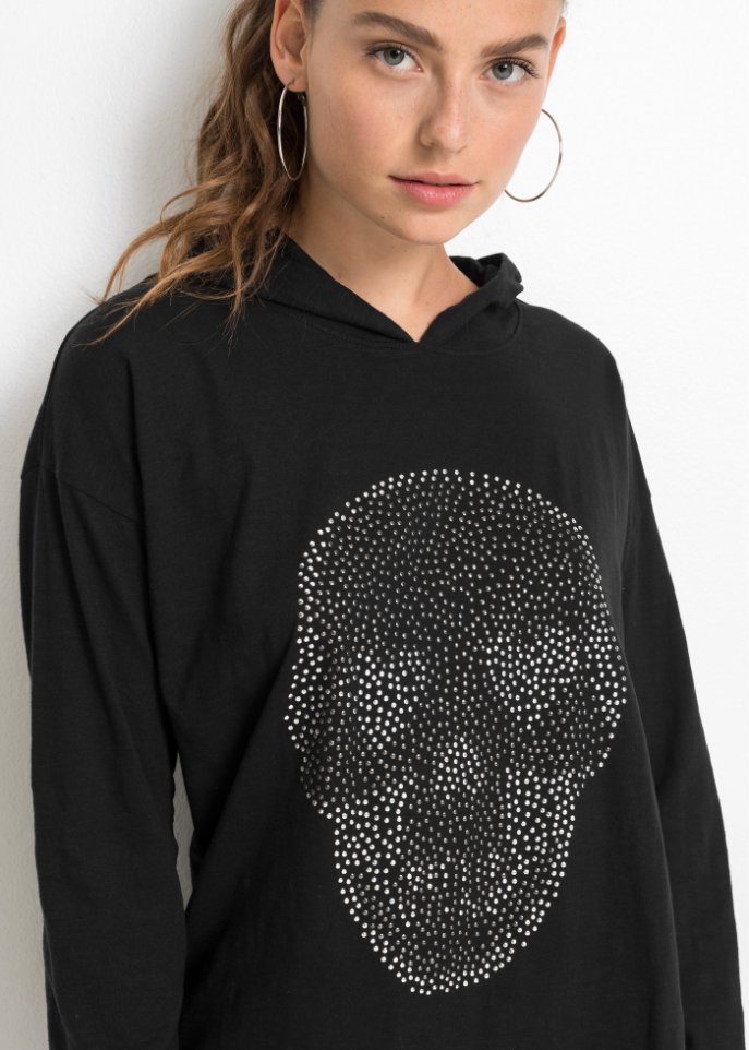 Oversize-Longshirt mit Kapuze