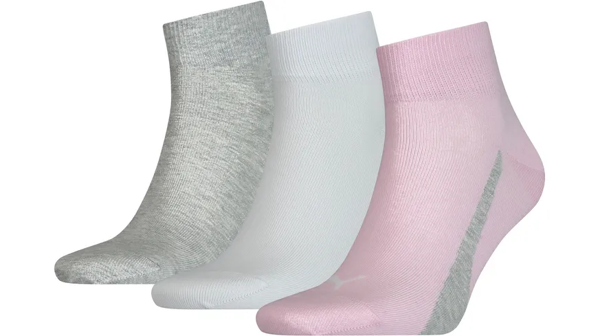 PUMA Unisex Kurzsocken Lifestyle 3er Pack basic pink