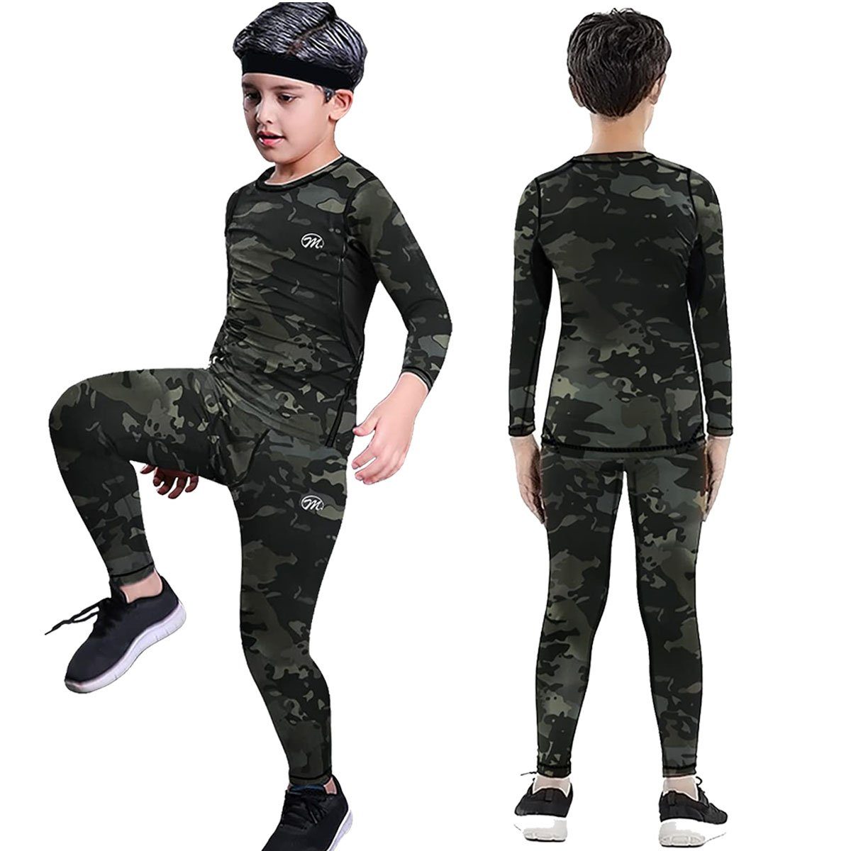MEETYOO Thermounterhemd Thermounterwäsche Kinder Funktionswäsche Set Junge (Thermounterhemd Thermounterhose für Kinder (8-16 Jahre), Sportunterwäsche) Skiunterwäsche Sport Fußball