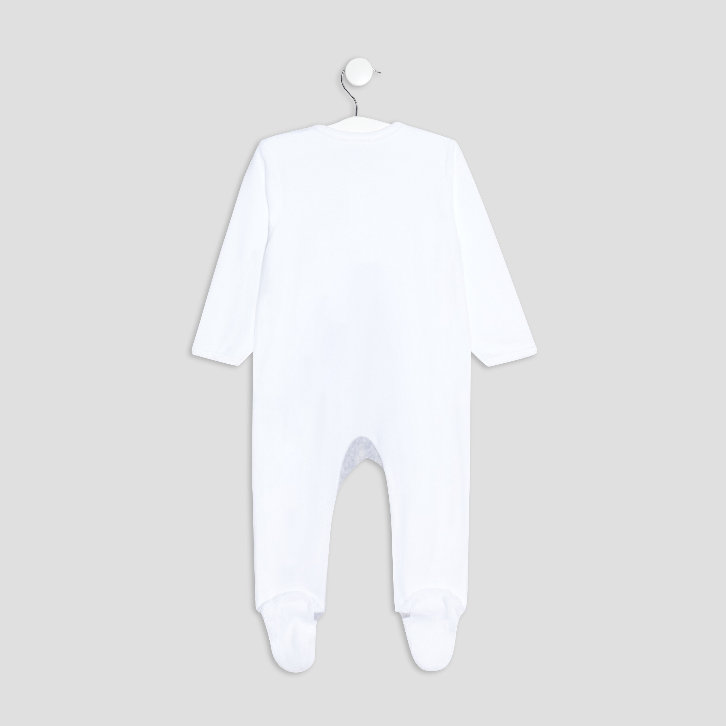 Dors-bien velours manches longues blanc mixte | La Halle