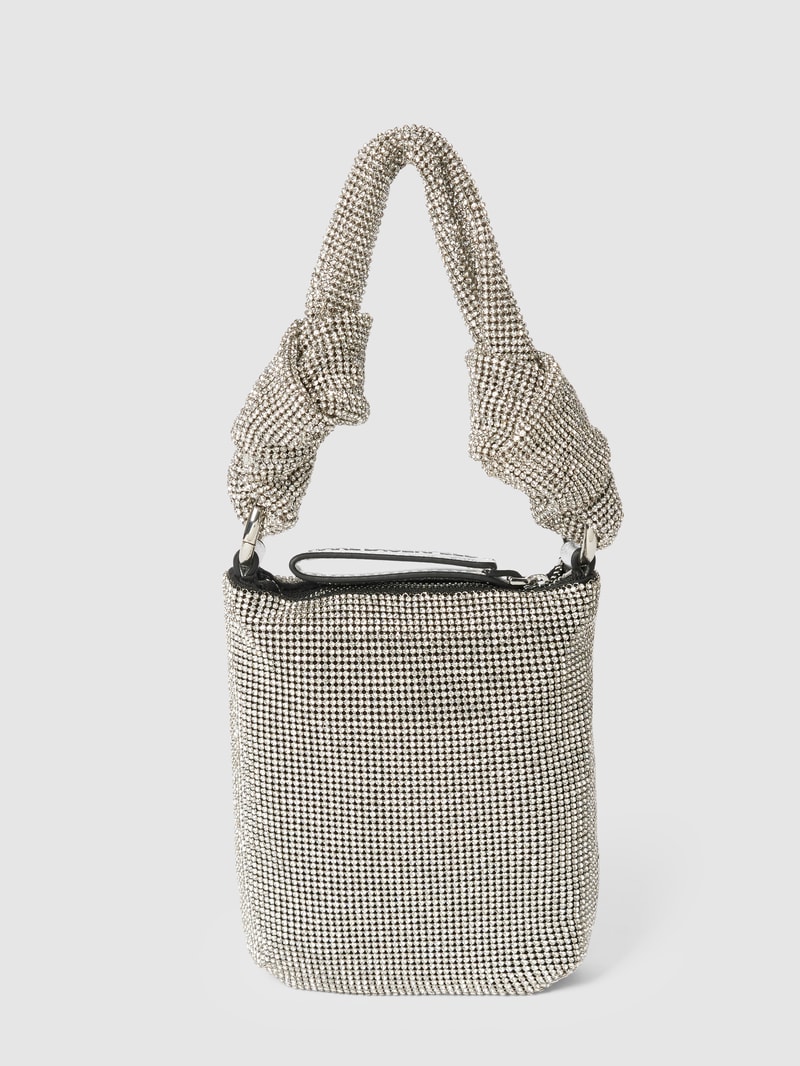 Clutch mit Zierbesatz Modell 'k/evening' in silber
