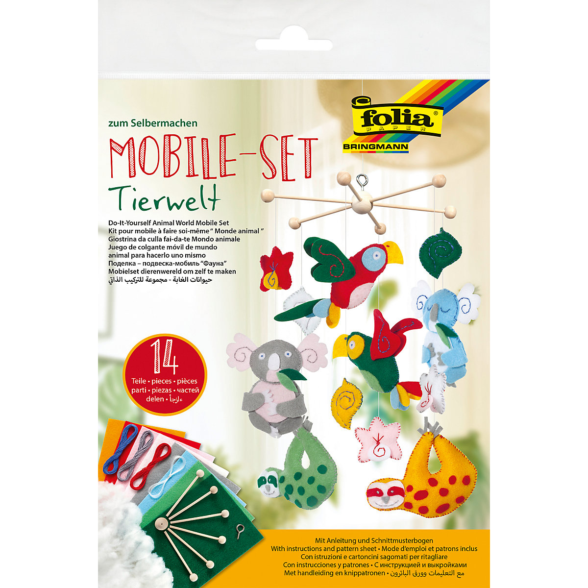 Kreativset Mobile Tierwelt Filz, 14-tlg.