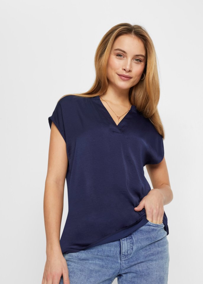 Satin-Bluse aus recyceltem Polyester