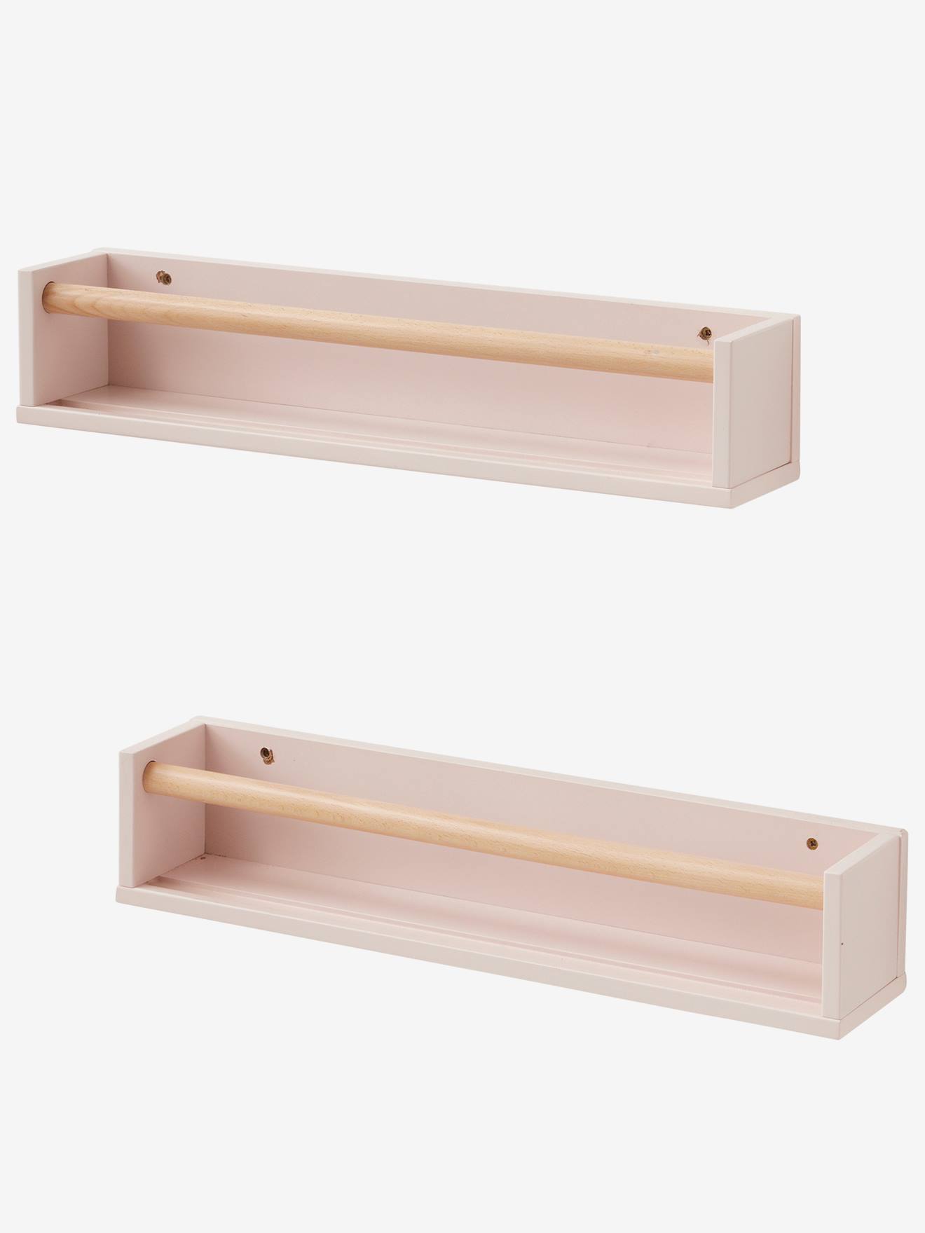 Vertbaudet 2er-Set Kinderzimmer Wandregale KONFETTI - rosa/natur