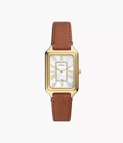 Fossil Uhr Raquel 3-Zeiger-Werk Datum -Leder mittelbraun