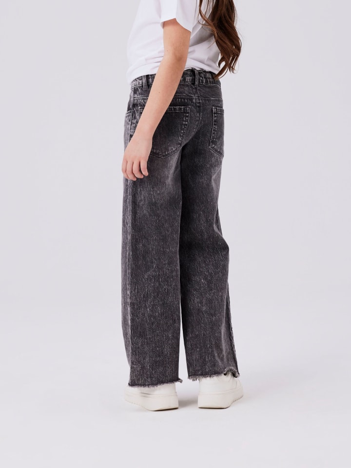 name it Wide Leg Jeanshose NKFROSE WIDE JEANS 9417-TK in dark grey denim günstig kaufen