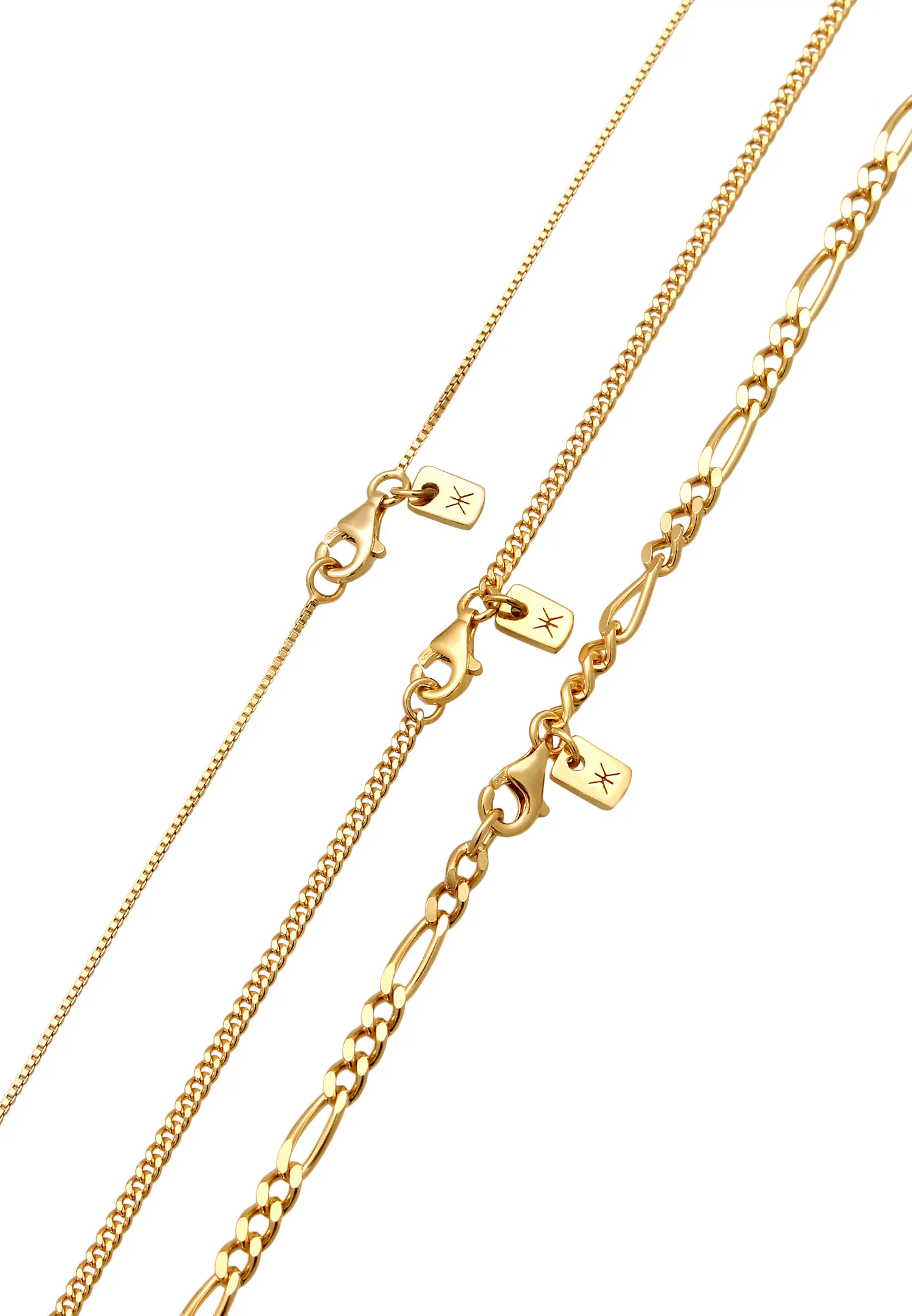 KUZZOI Muški set ogrlica Figaro lanac Tikva lanac Venecijanski lanac 925 Sterling srebro