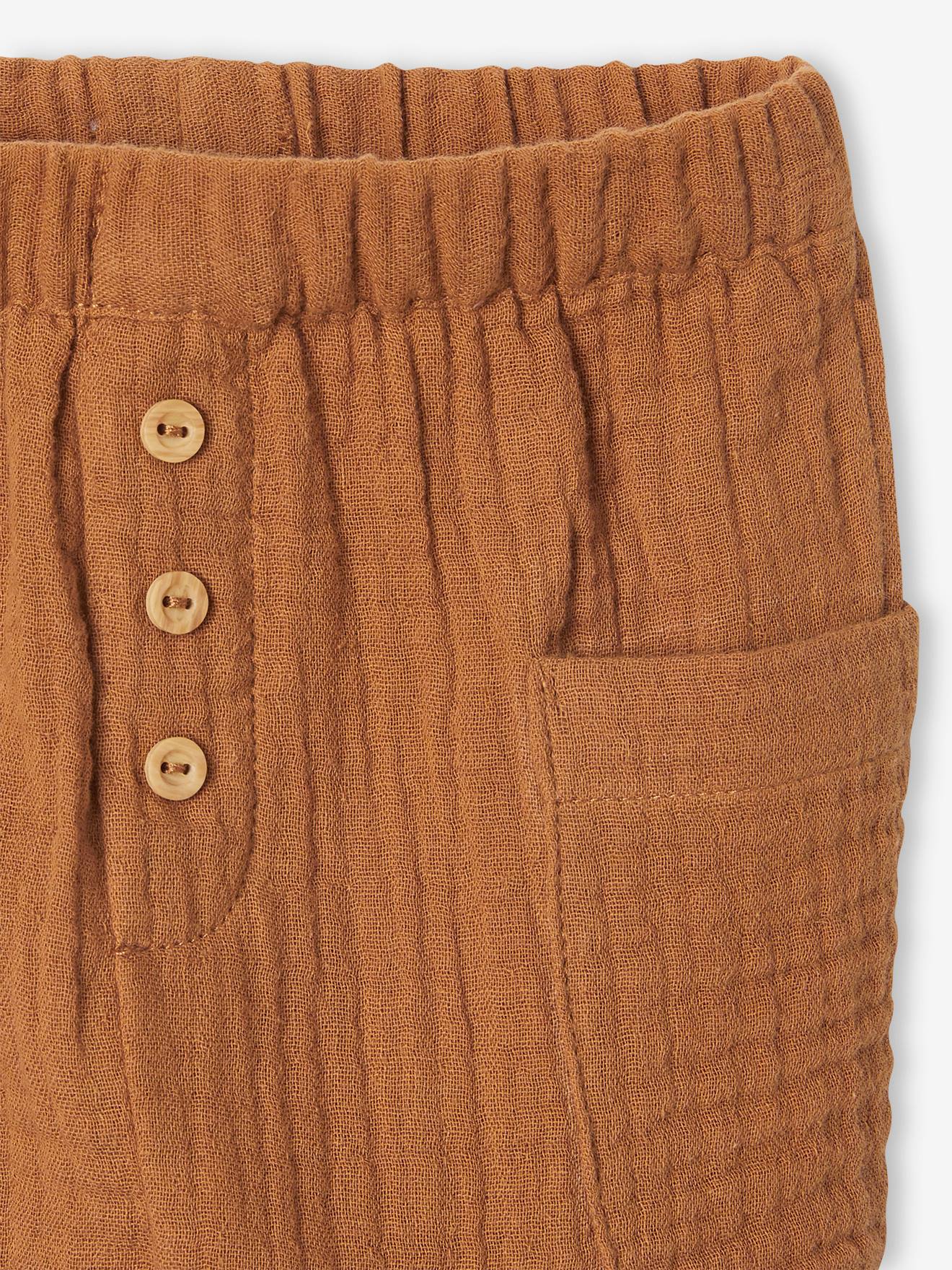 Pantalon bébé en gaze de coton anthracite