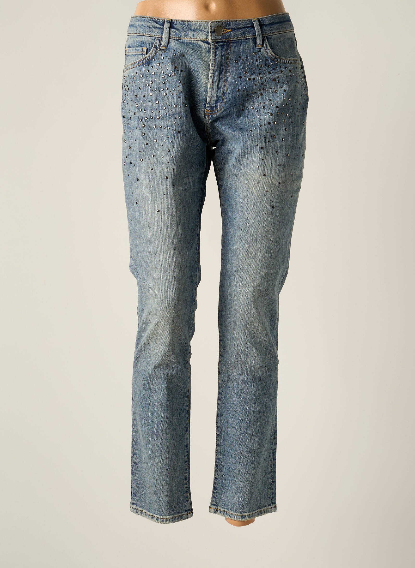 Le Petit Baigneur Jeans Coupe Droite Femme couleur bleu