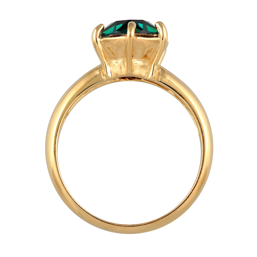 Elli Elli Bague Femmes Solitaire Elégant avec cristal Vert en argent sterling 925 plaq Bague