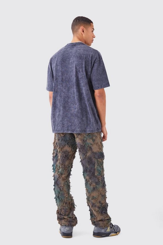 Oversize Man Official T-Shirt mit Acid-Waschung