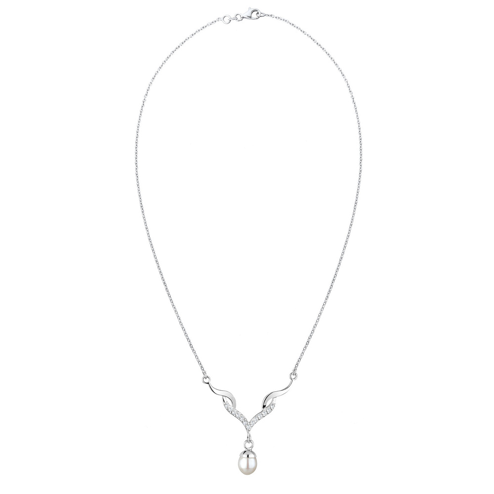 Elli Elli Collier Festlich Perle Zirkonia 925 Sterling Silber collier