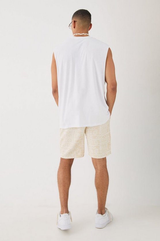 Man Oversize Tanktop & Jacquard Shorts Set