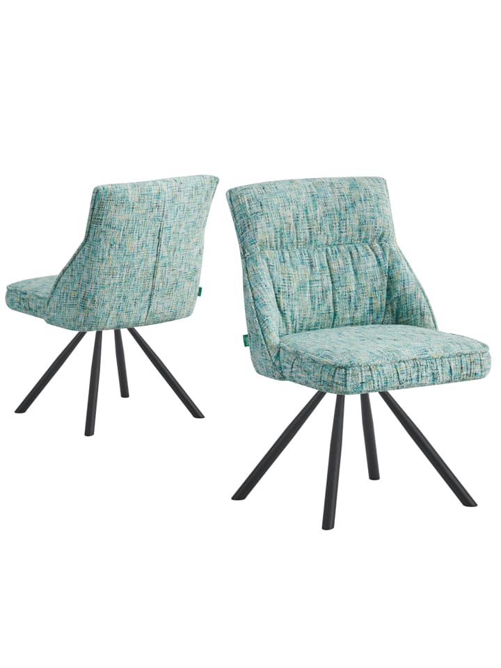 DUBI Möbel 2er-Set: Drehstuhl SERINA  in Türkis - (B)61 x (H)81 x  (T)62 cm günstig kaufen onesize
