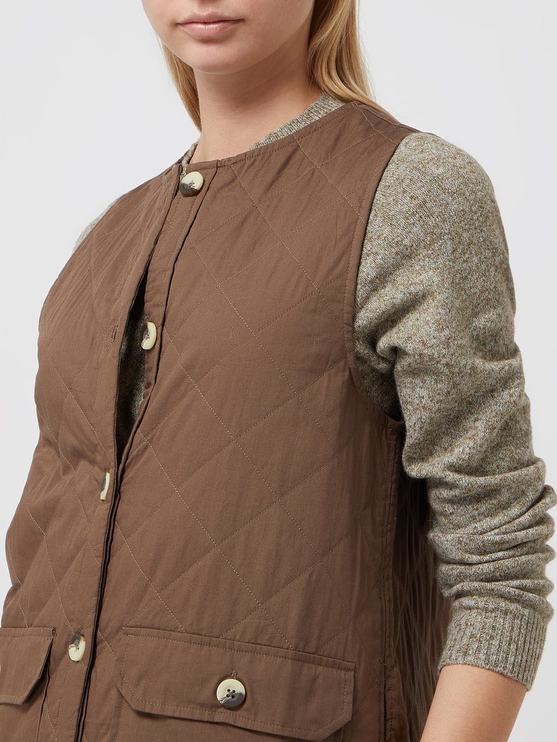Oversized Steppweste aus Baumwolle Modell 'Wasi' in khaki