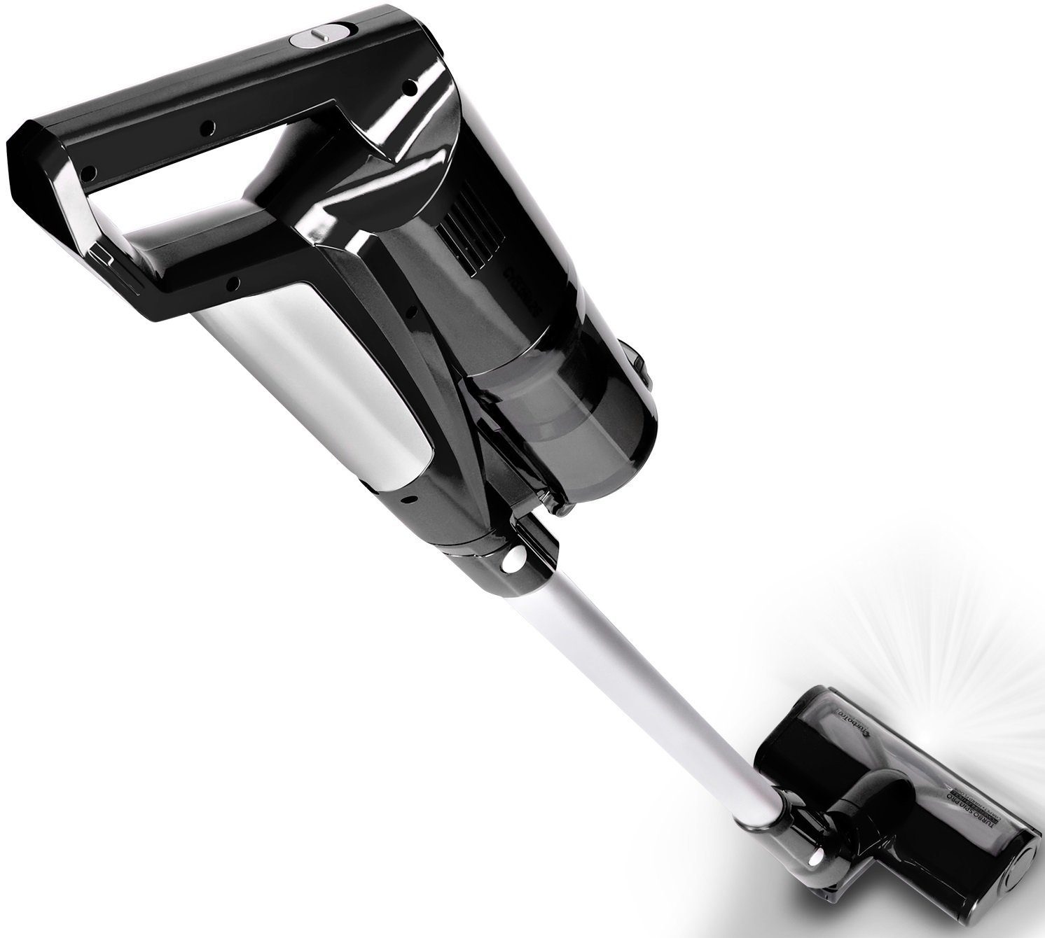 TurboTronic by Z-Line Akku-Hand-und Stielstaubsauger 2 in1 Handstaubsauger, 120 W, beutellos, beutelloser Akku-Staubsauger, kabellos mit Wandhalterung und LED-Licht