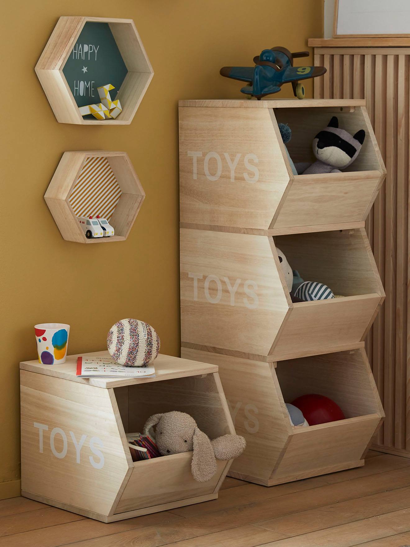 Vertbaudet Kinderzimmer Regal TOYS, 3 Fächer - natur