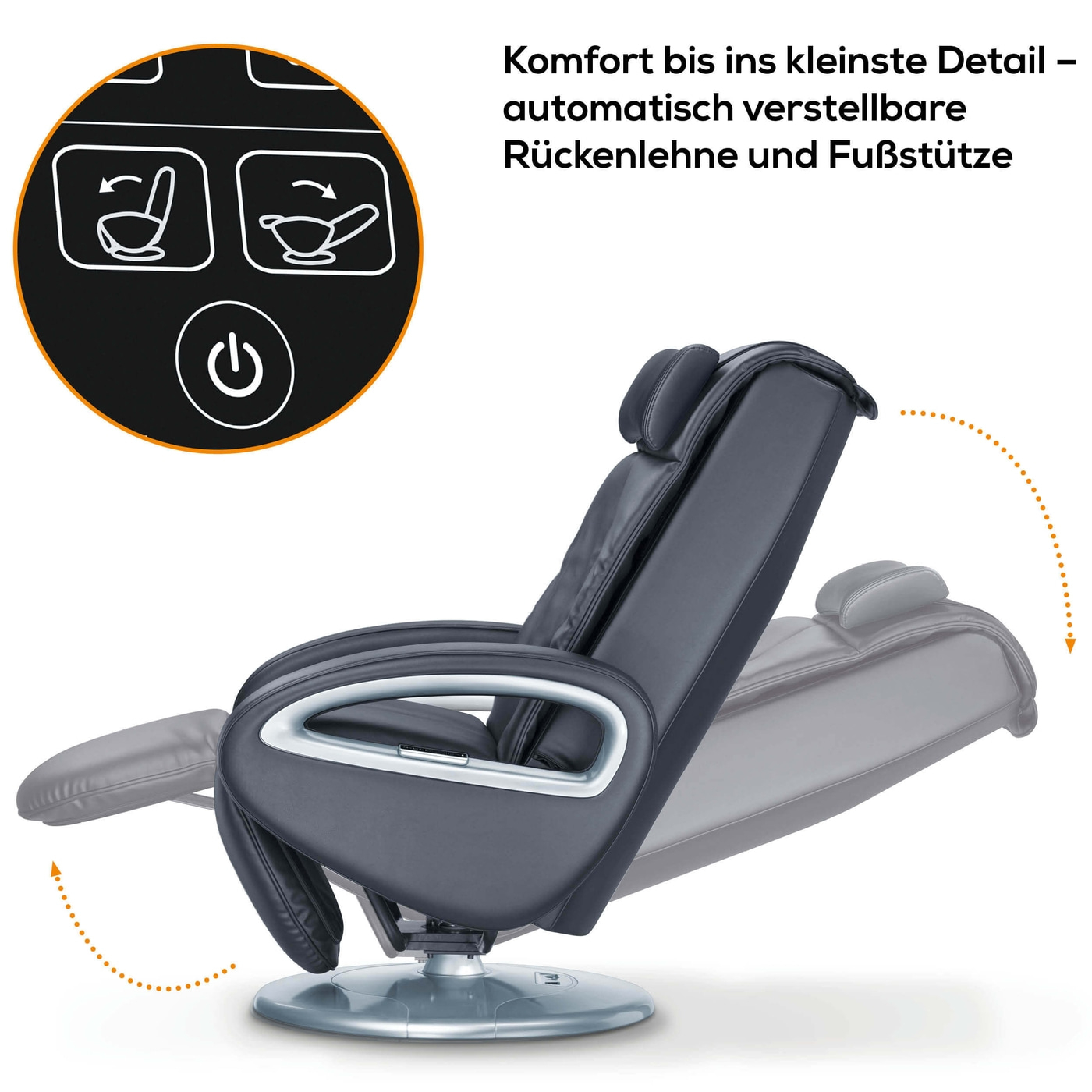 Beurer Shiatsu-Massagesessel MC 3800 HCT-modern-Wohlfühl Massagesessel mit Shiatsu-, Klopf-, Knet-, Rollmassage & Körperscanning