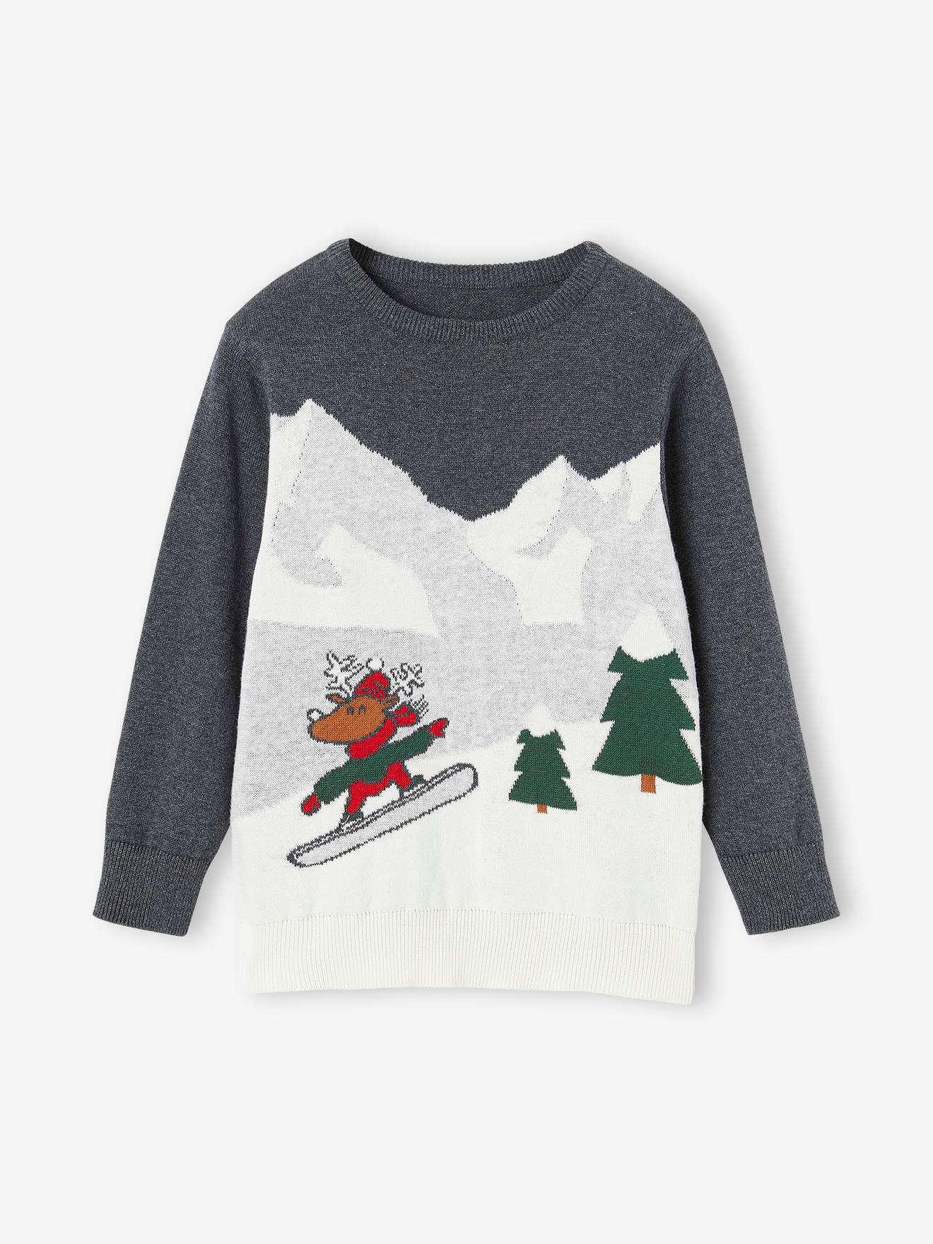 Vertbaudet Jungen Weihnachtspullover Oeko-Tex - anthrazit