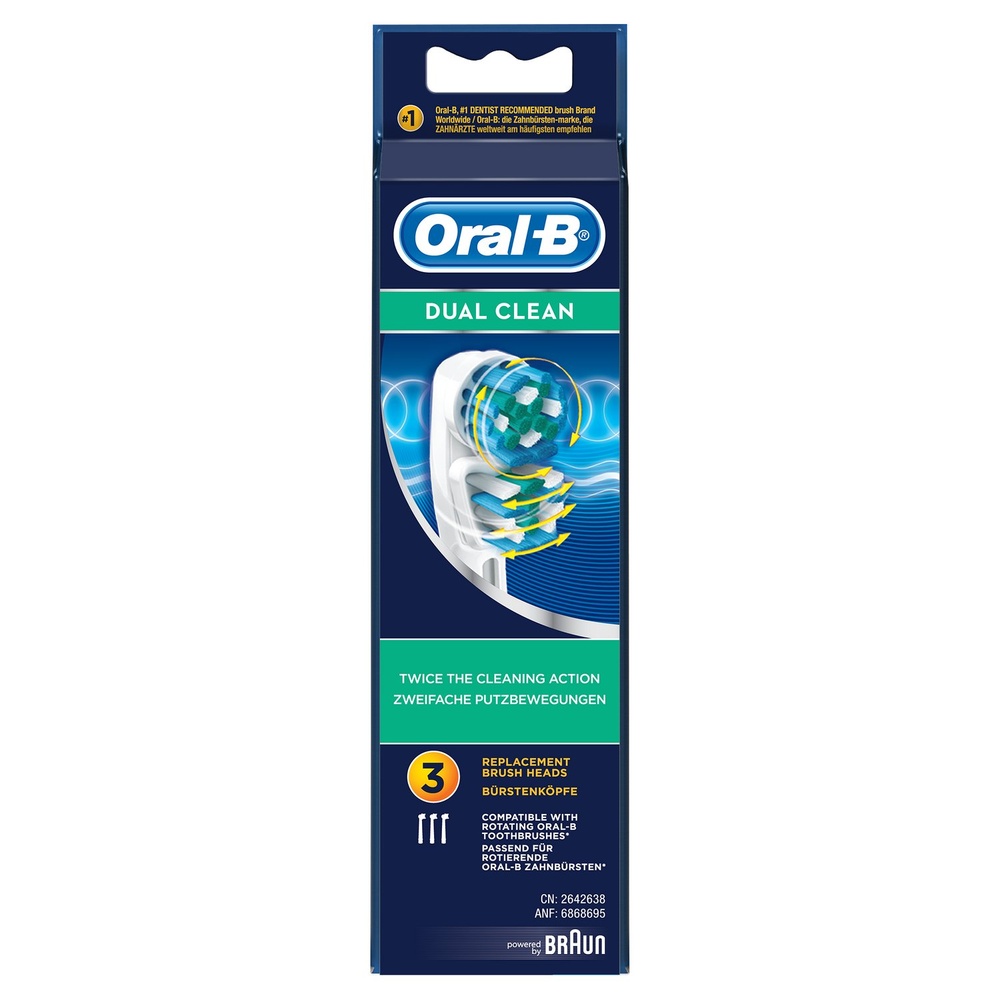 oral-b Oral-B Dual Clean Brossettes x3 Brossettes De Rechange