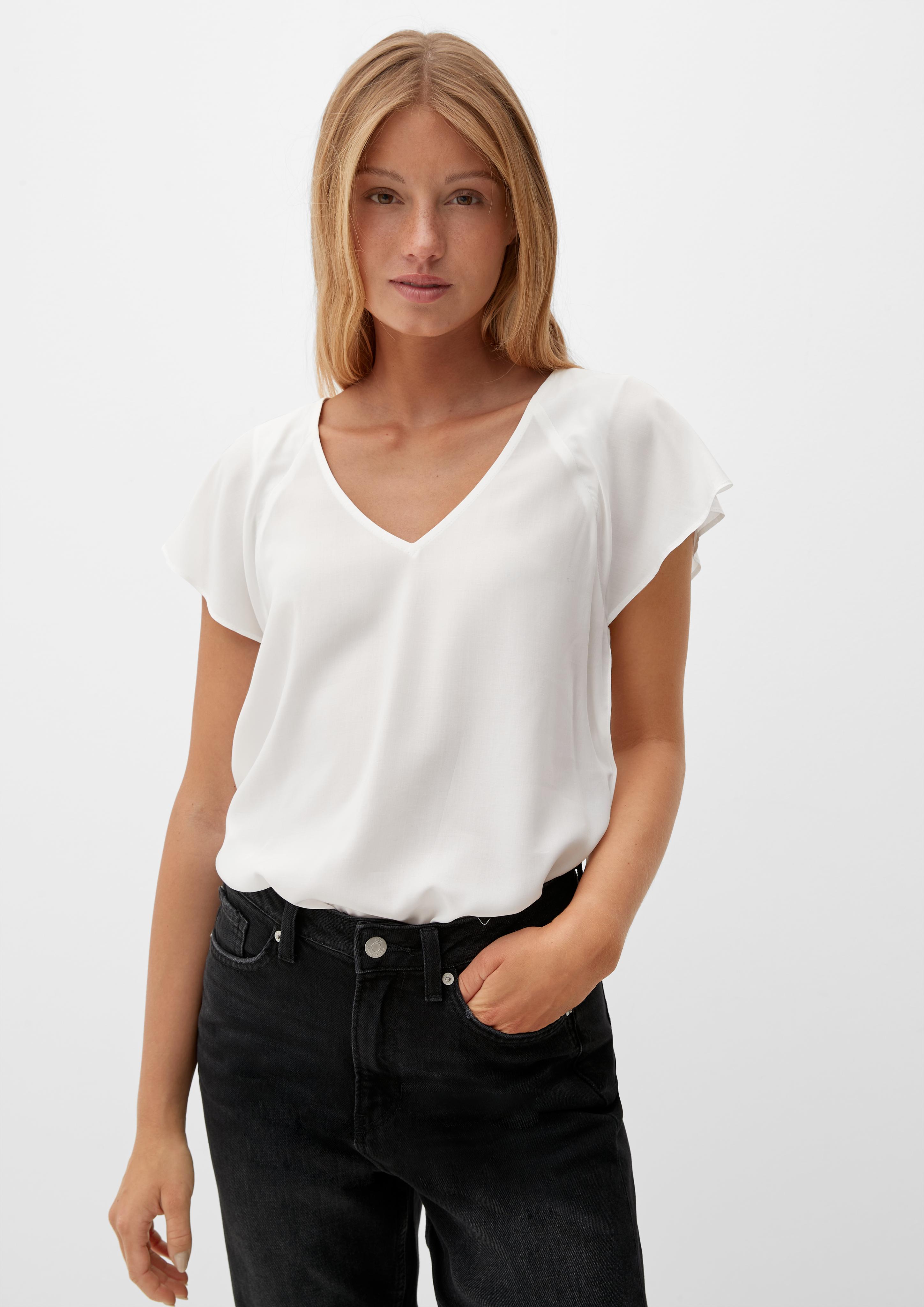Viskosebluse mit V-Ausschnitt  2132616-0200