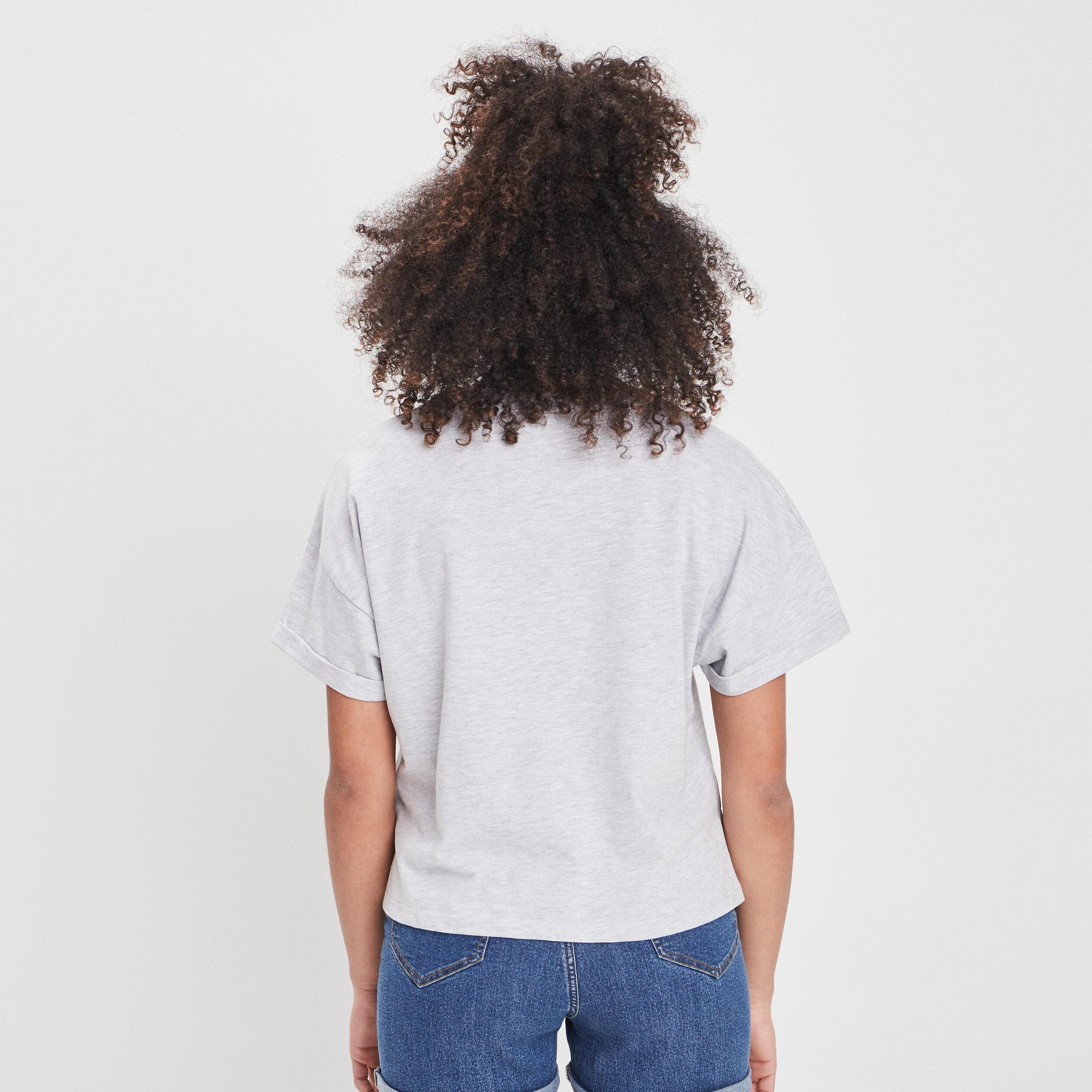 T-shirt manches courtes Mickey gris femme | La Halle