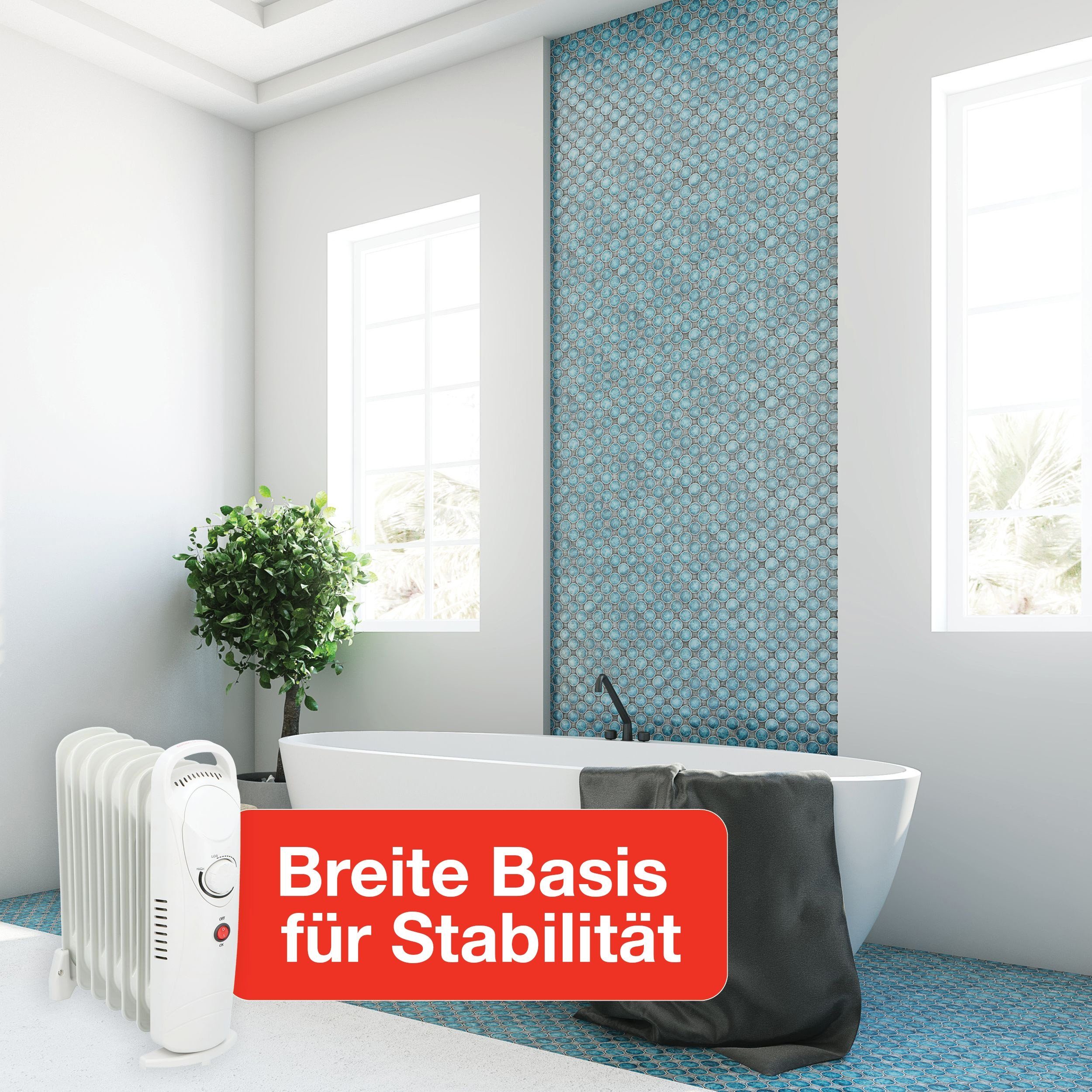*Alpina* Ölradiator YL-B12-7A, 850 W, 7 Rippen, Thermostat, Kipp- und Überhitzungsschutz
