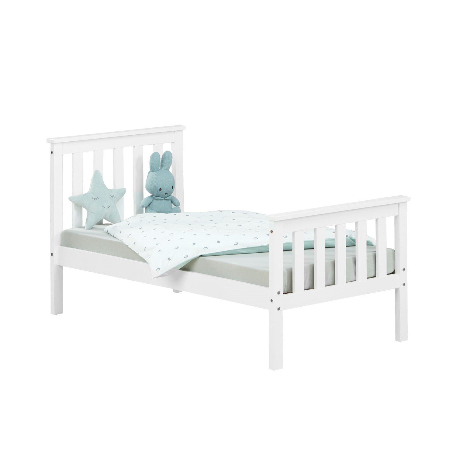 Homestyle4u Holzbett Doppelbett Jugendbett Juniorbett weiß Natur 140x200 90x200 70x140 Bett (Kein Set)