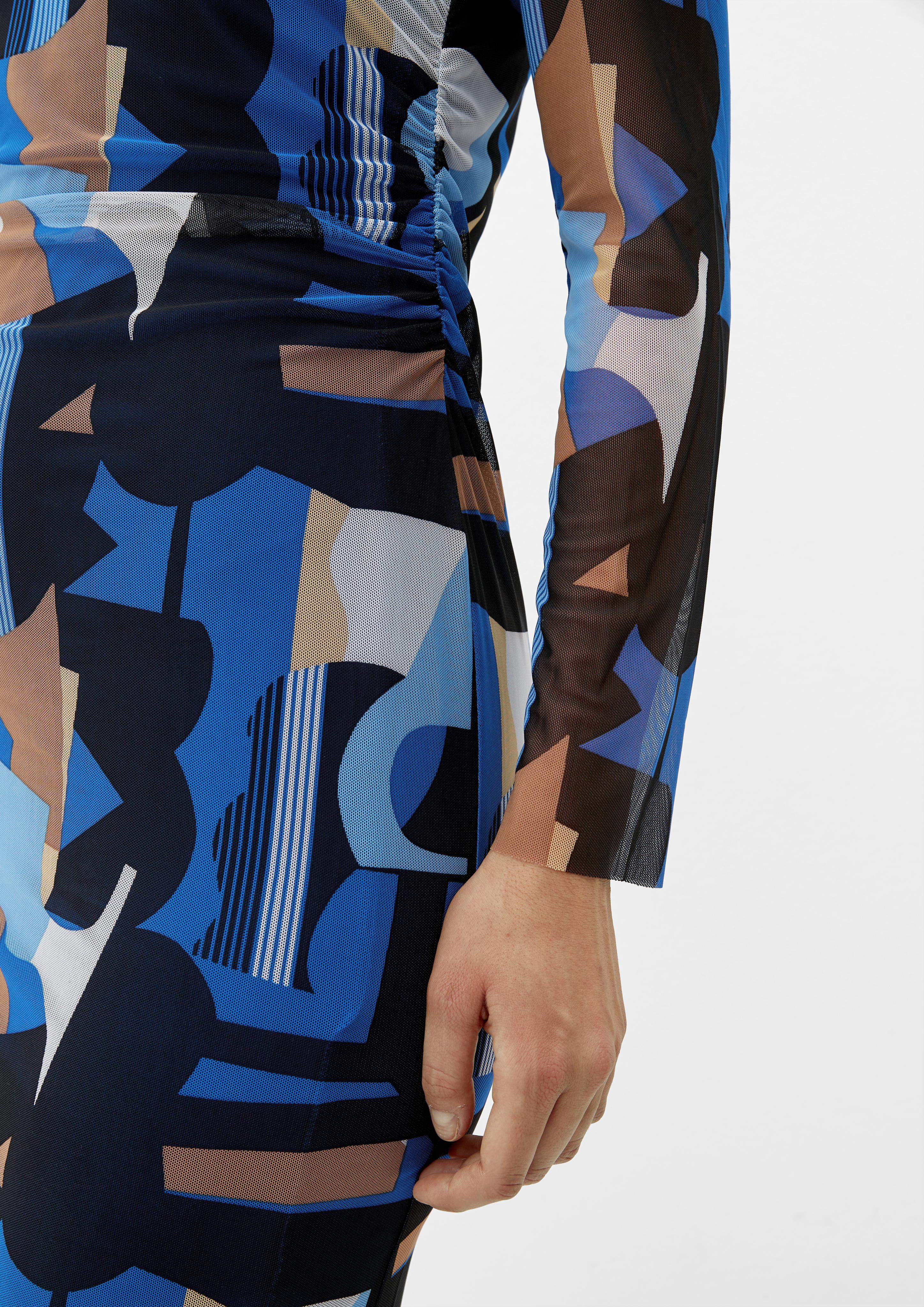 Mesh-Kleid mit Allover-Print  2129970-55A2