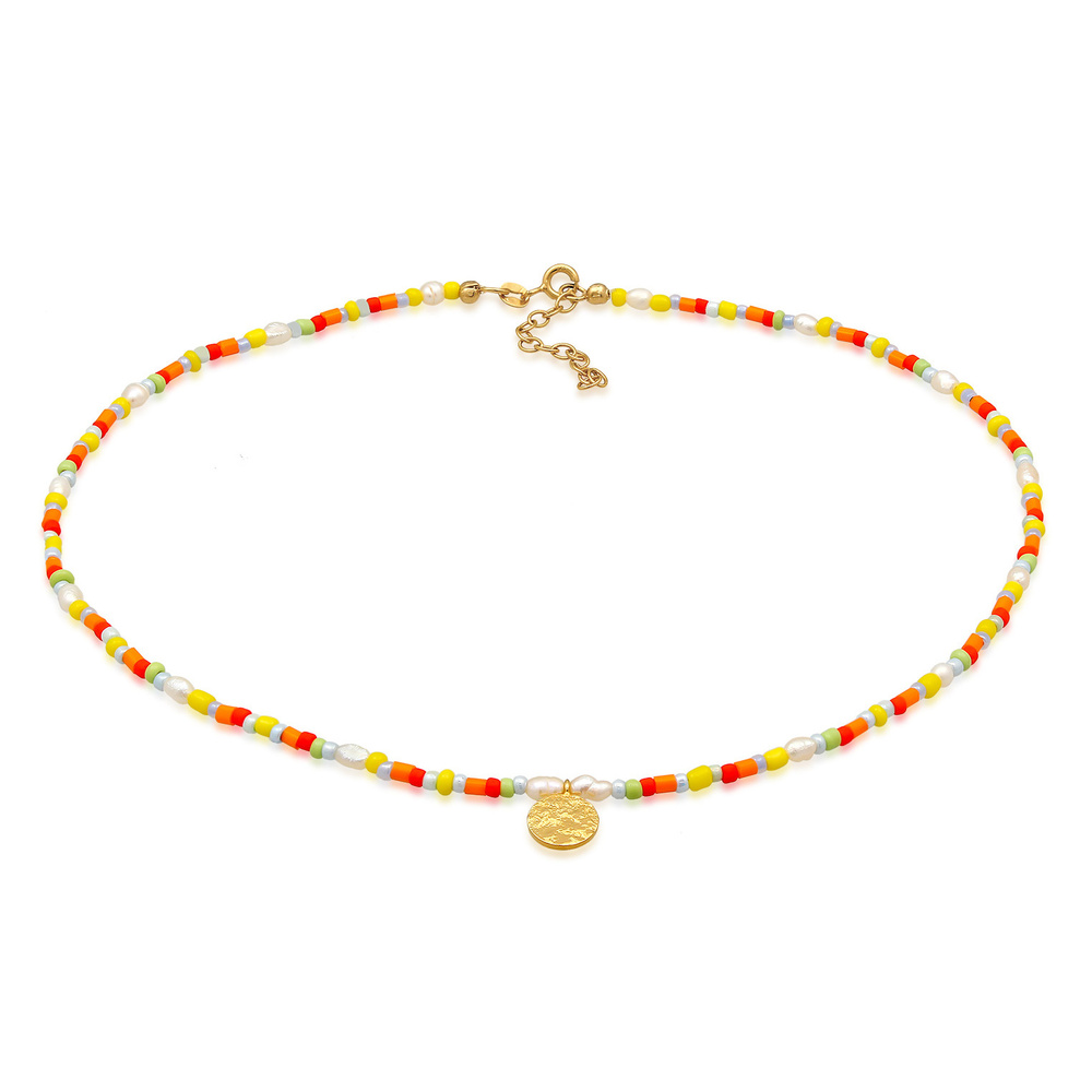 Elli Elli Collier Pendentif femme Choker plaquette Beads Boho en argent sterling 925 p collier