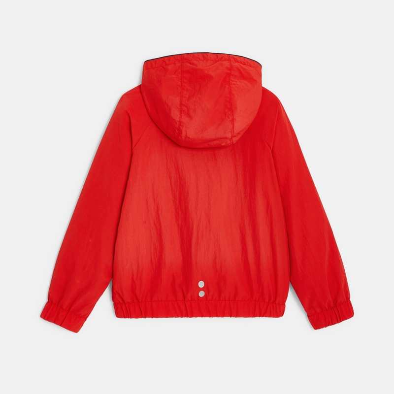 Coupe-vent déperlant à capuche rouge garçon