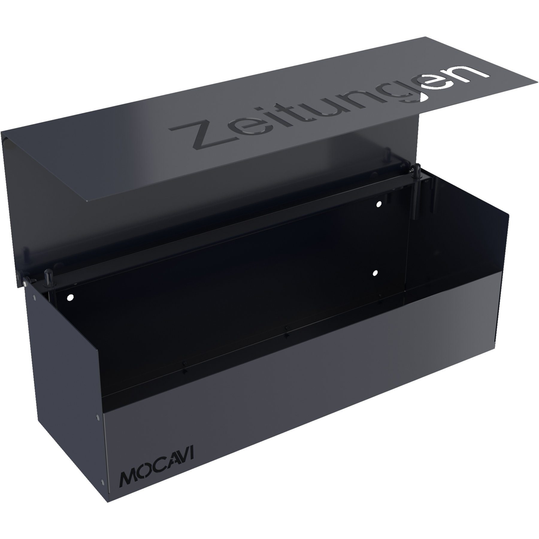 MOCAVI Briefkasten MOCAVI Zeitungsfach ZF 2b anthrazit-grau (RAL 7016) Beschriftung Zeitungen