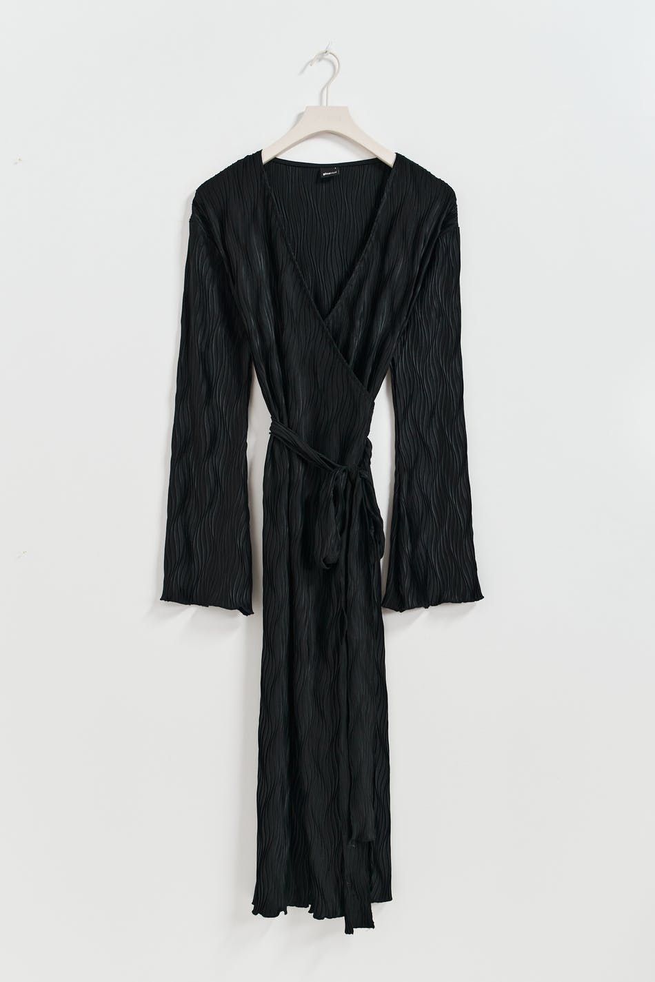 Midi textured wrap dress