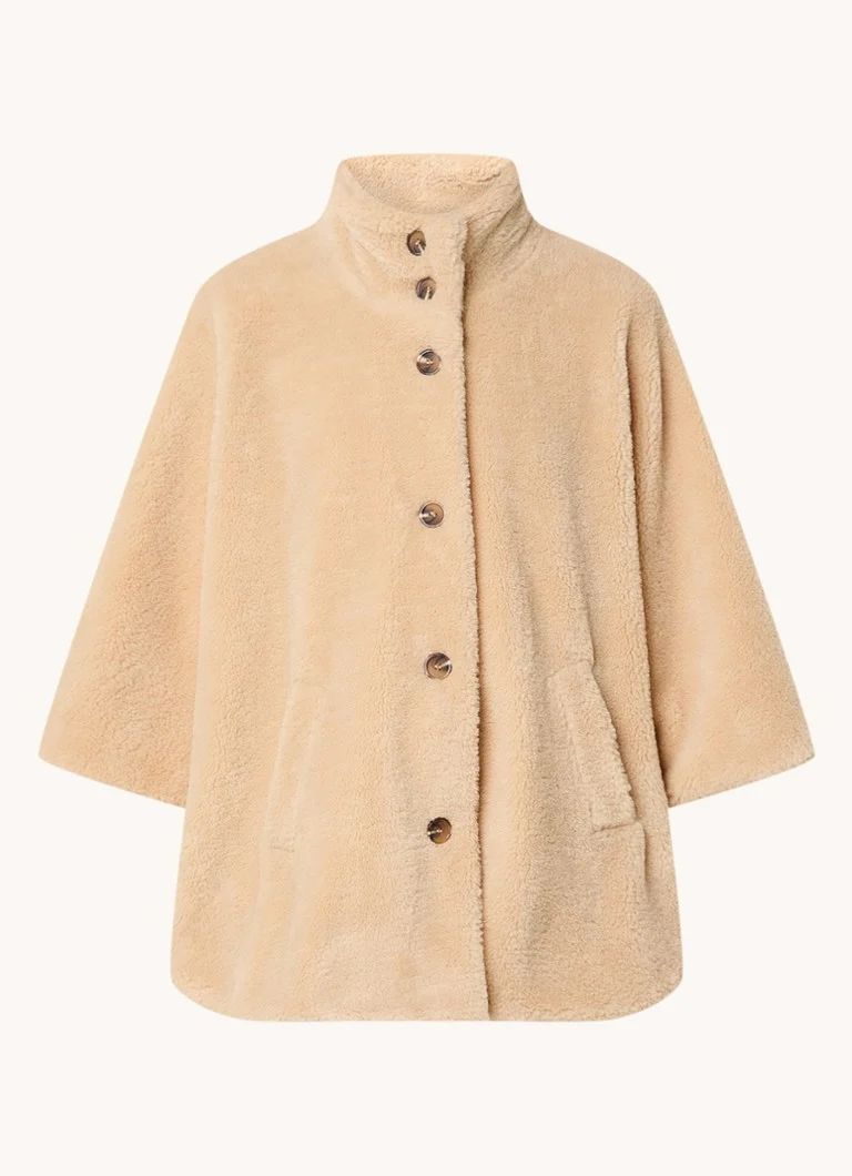 Poncho de pluș Xandres Cocie cu buzunare laterale
