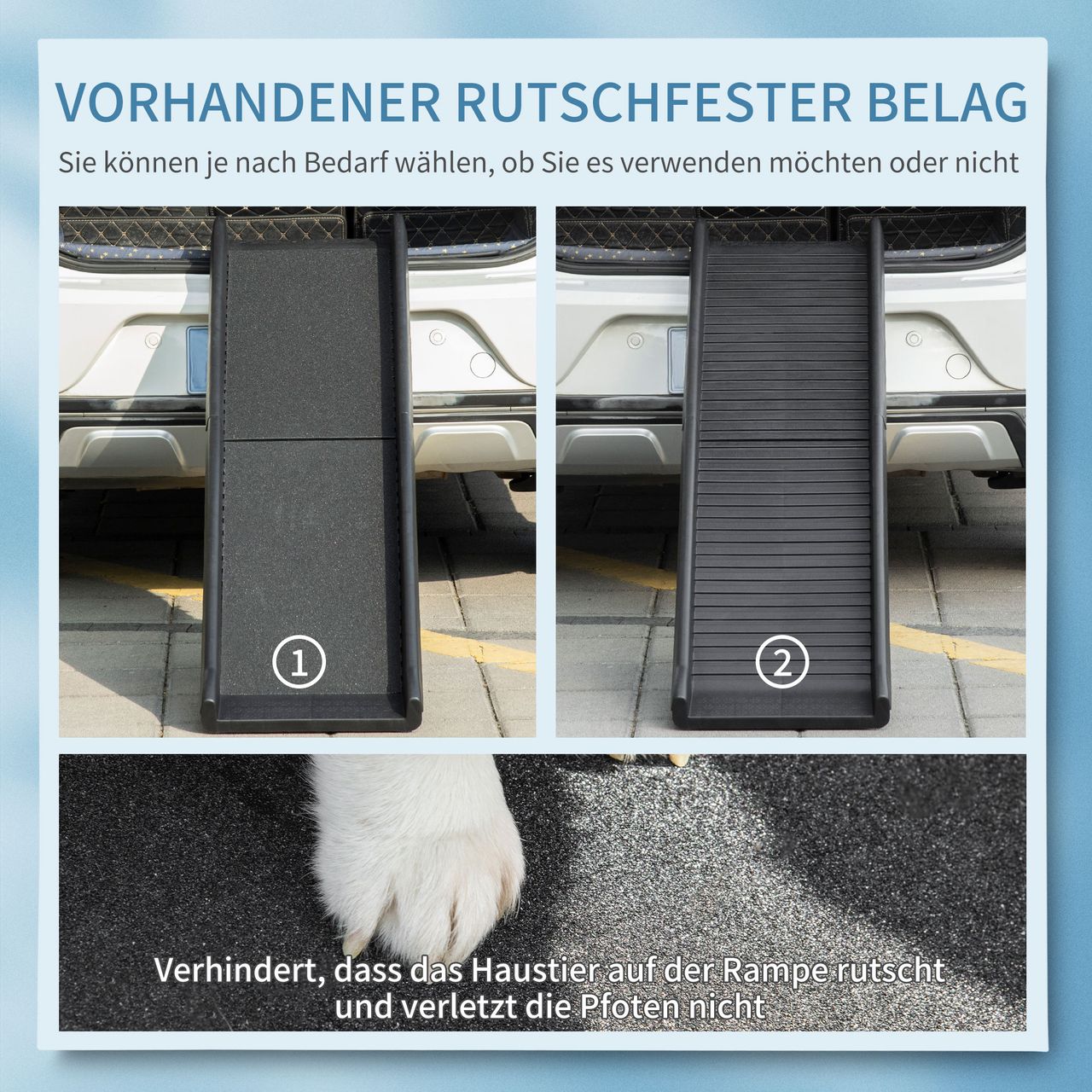 PawHut Hunderampe, Hundeautorampe, klappbare Haustierrampe, 155 x 39 x 14 cm