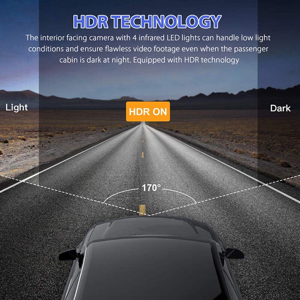 yozhiqu Neuer 1,5-Zoll-HD-Fahrrekorder Dashcam (Duale Aufnahme von 1080P High-Definition-Auto-DV vor und im Auto)