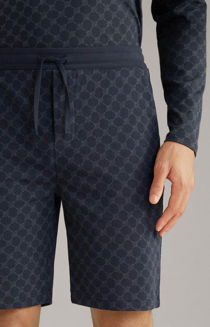 Loungewear Shorts in Navy gemustert