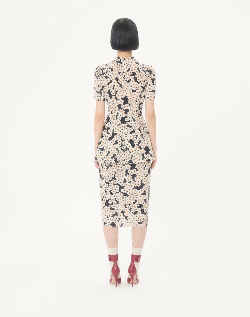 Apres L'hiver Vestido Midi Crepe De Chine Estampado Primula