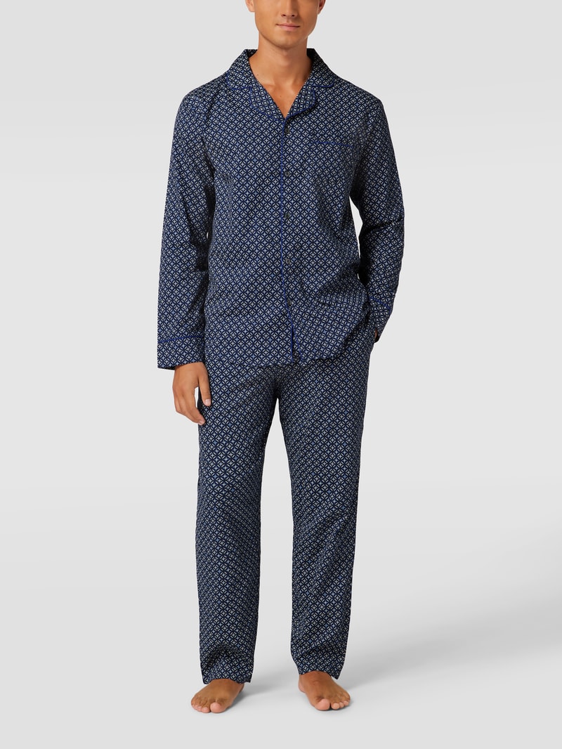 Pyjama mit Allover-Muster in royalblau