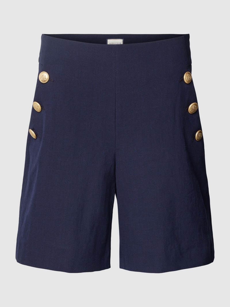 Shorts mit Knopfleisten Modell 'BRADY' in marineblau