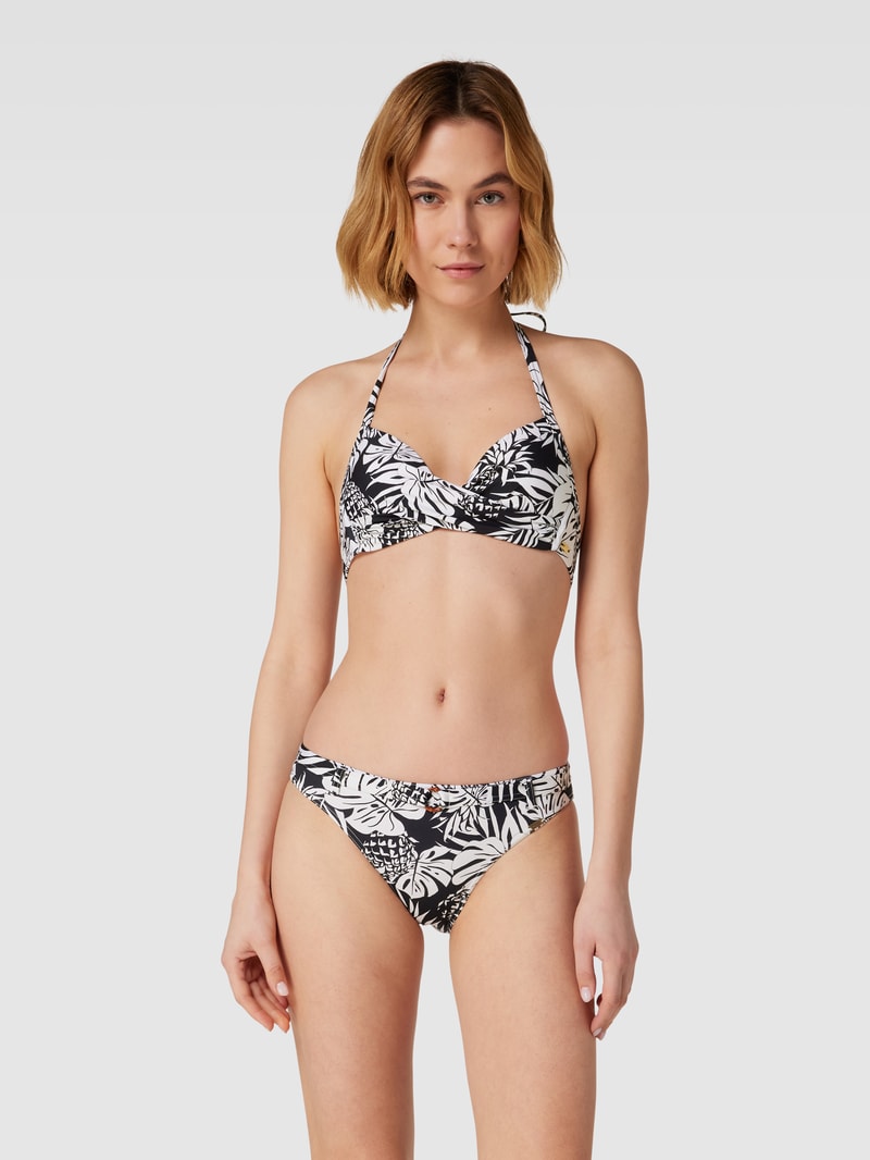 Bikini-Oberteil mit floralem Print Modell 'EYRO' in schwarz