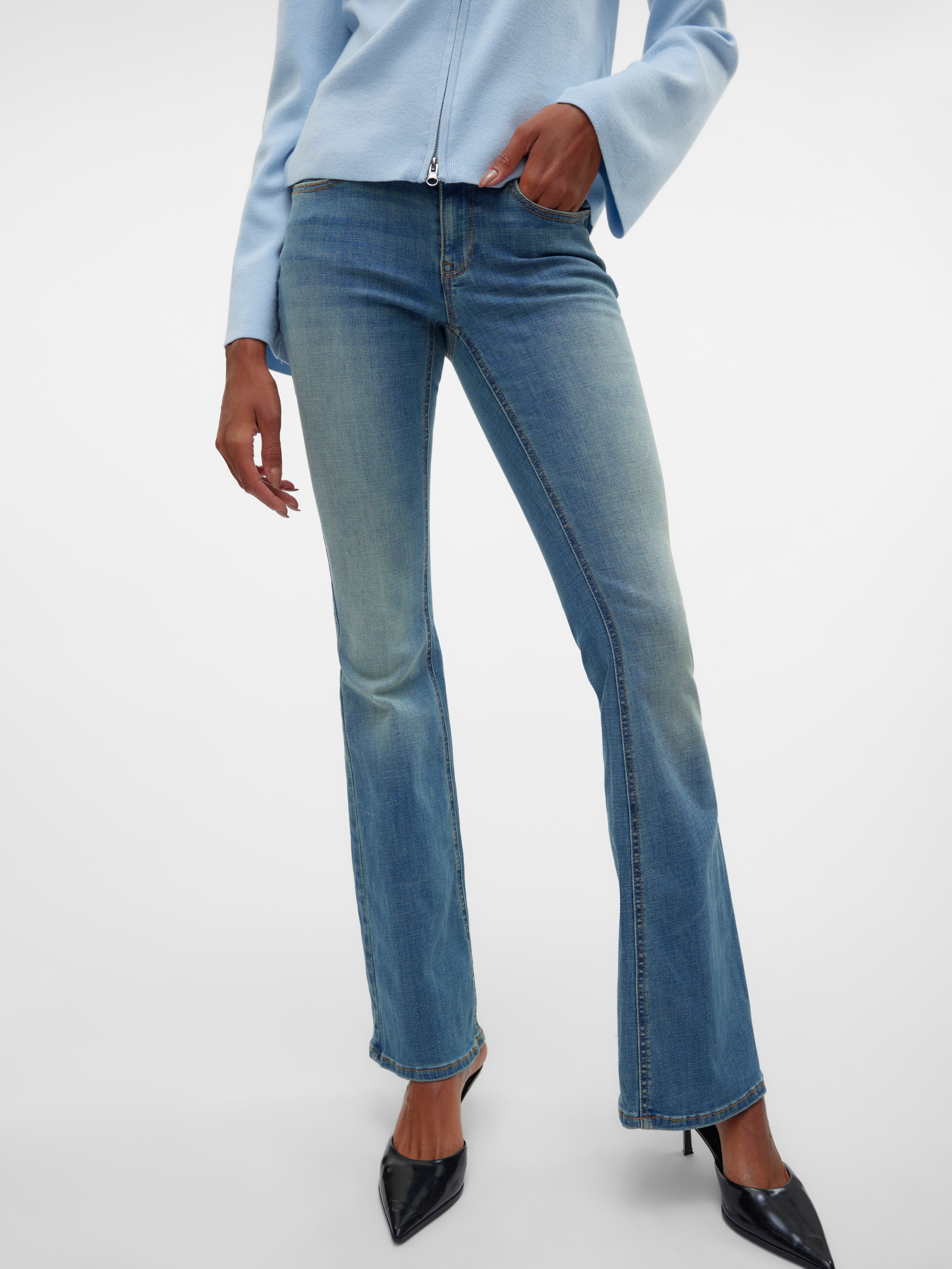 VMSIGI Niedrige Taille Ausgestellt Jeans