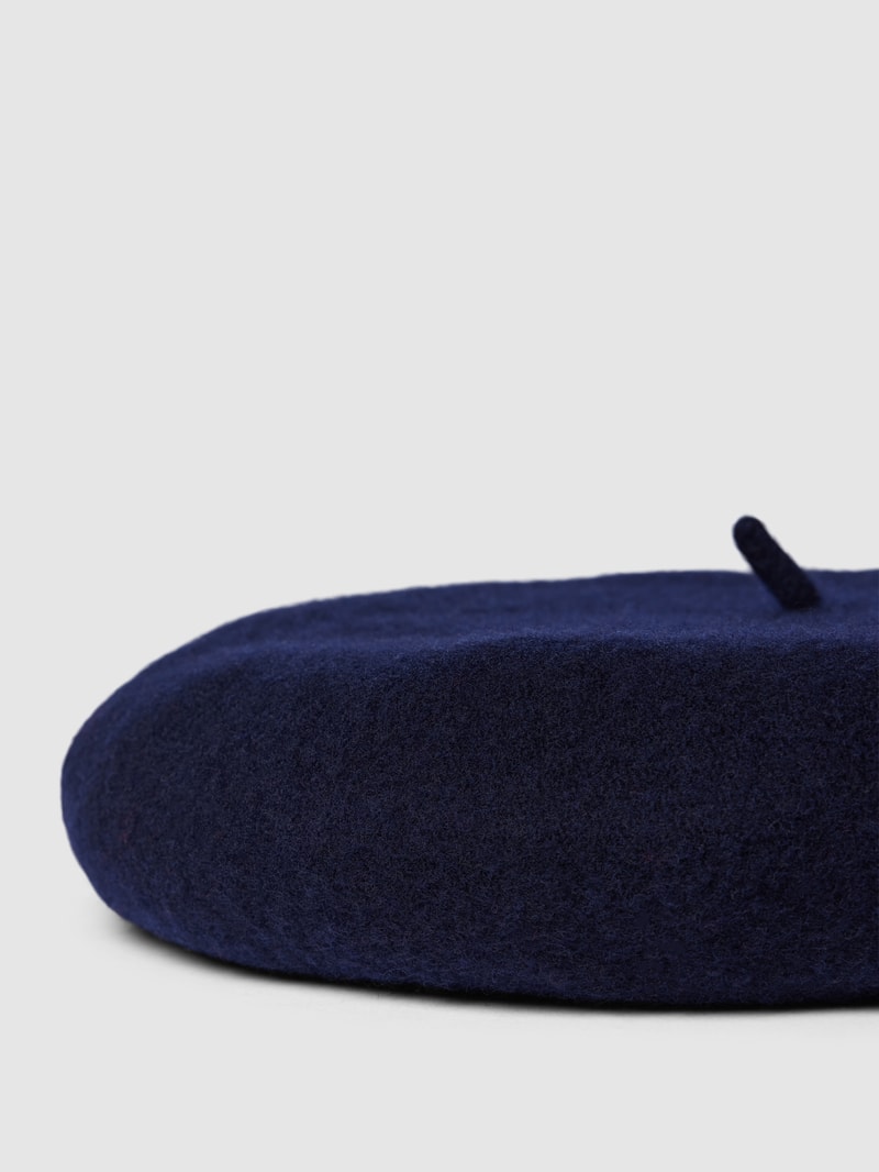 Baskenmütze aus Wolle in marineblau