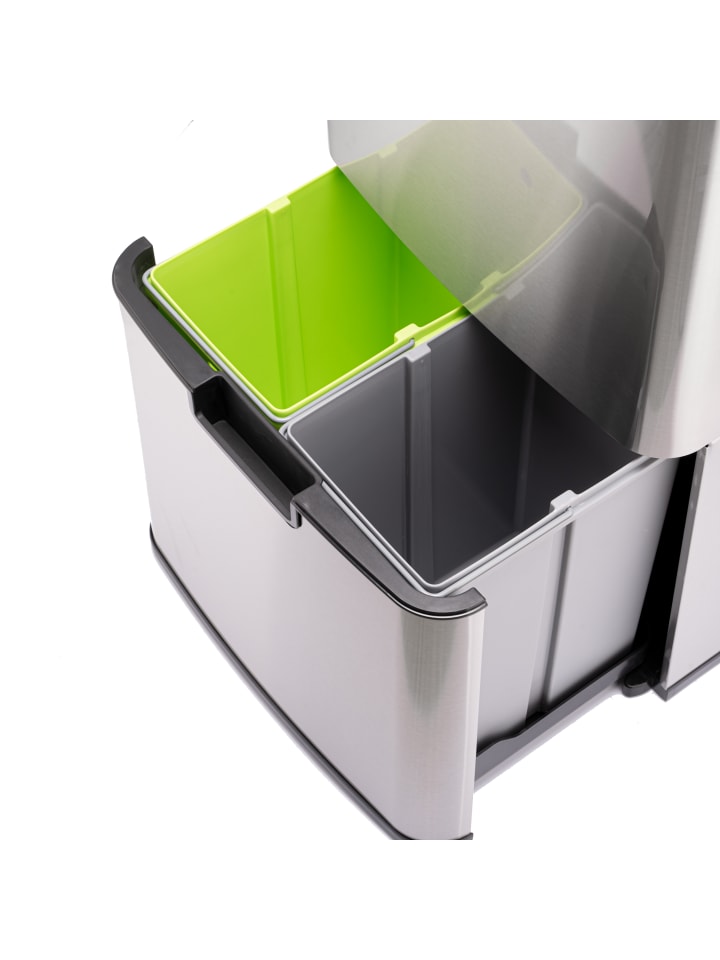 Ribelli Sensor Mülleimer 72 L,  4 Fächer, silber günstig kaufen onesize