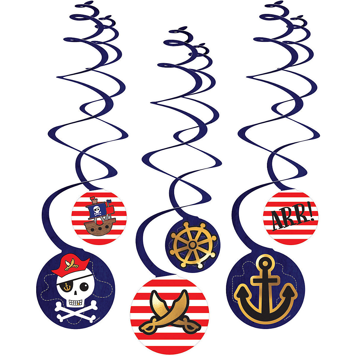 6 Deko-Spiralen Pirates Map
