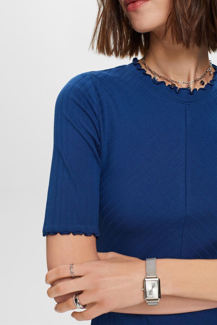 Midikleid aus geripptem Jersey