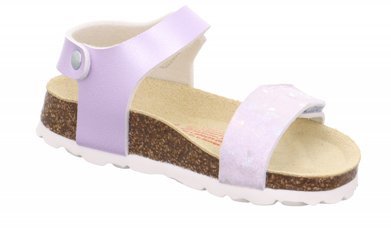 FUSSBETTPANTOFFEL - LilaSandale mit Klettverschluss