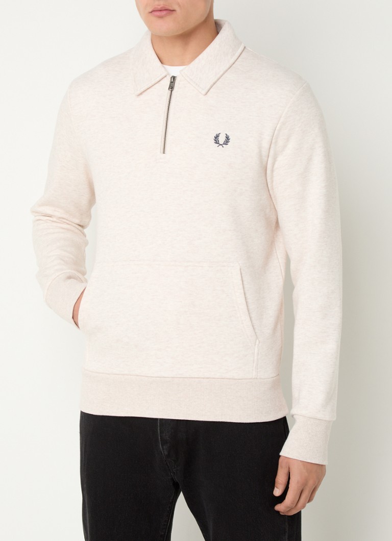 Sweter Fred Perry z zamkiem błyskawicznym i haftowanym logo