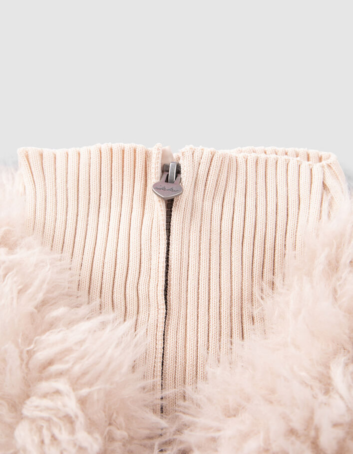 Veste beige bi-matière fille