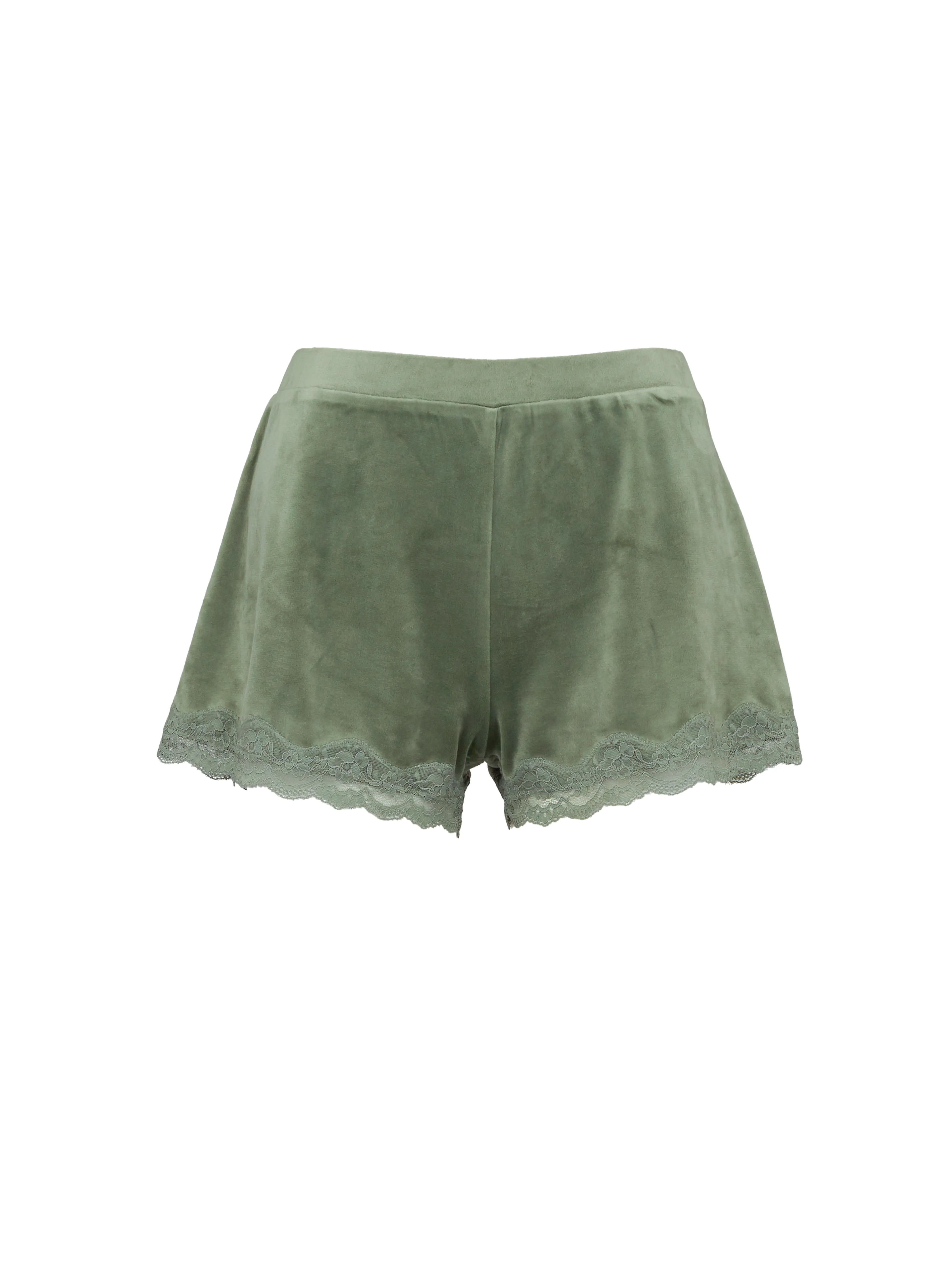 Khakifarbene Damen-Pyjamashorts aus Sämischleder ORSAY